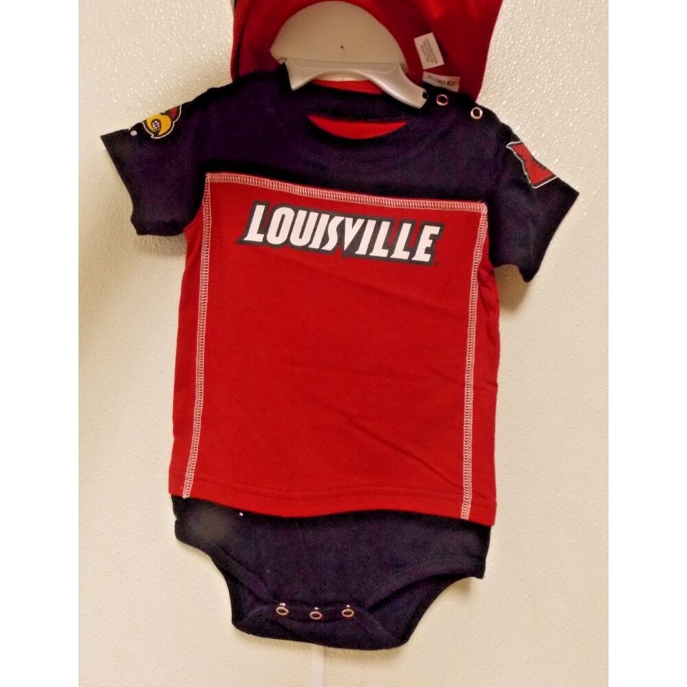 NCAA Louisville Cardinals Bodysuit Bib Bootie Set Size 12-18M by Outer Stuff